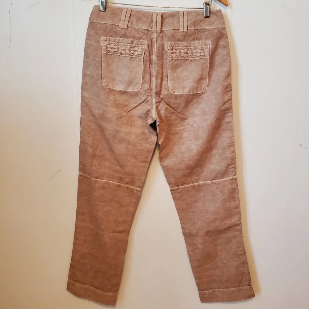 $FINAL$ NWOT Sundance Organia Cotton Linen Blend Convertable Pants Lace Trim - Picture 6 of 10